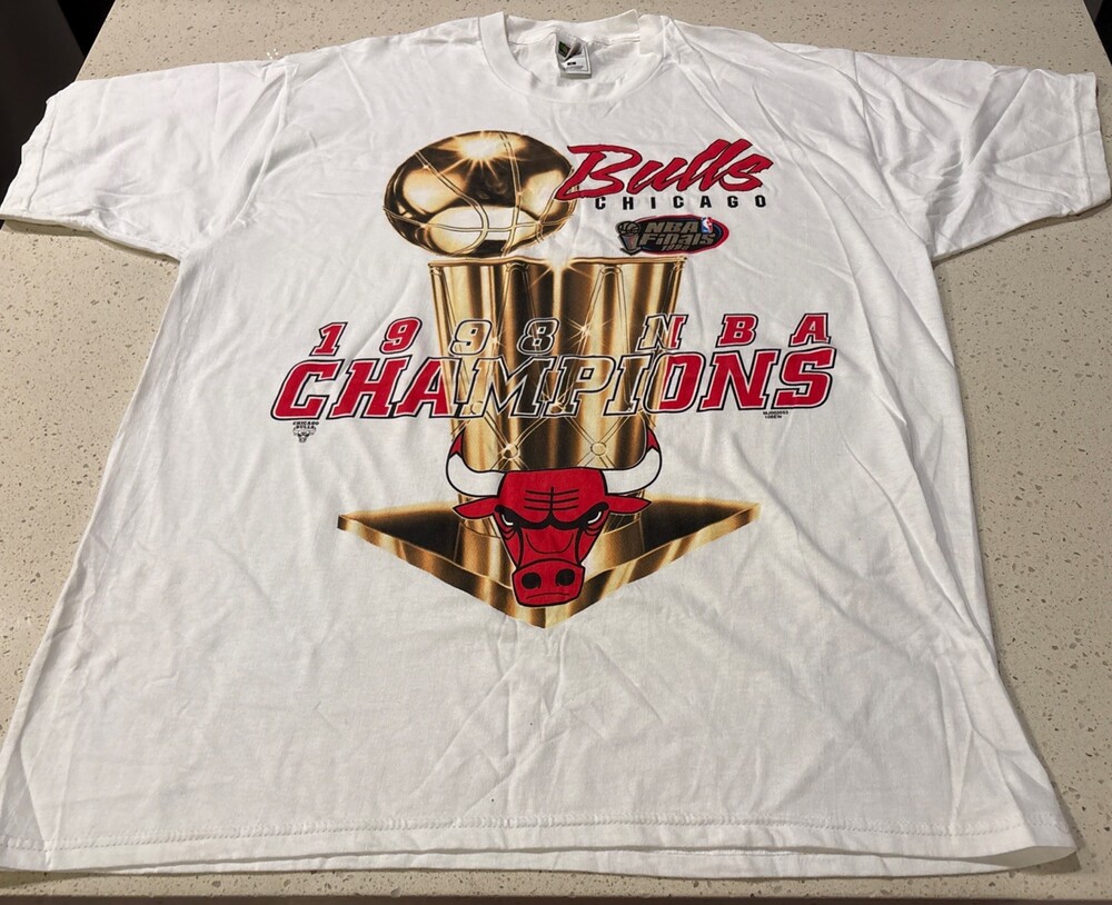 Vintage 1998 Chicago Bulls Nba Champions T Shirt 90s XL Fruit Of The Loom Tag